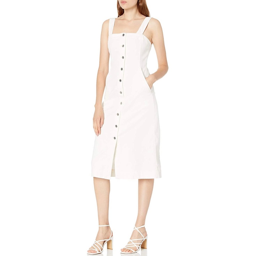 Club Monaco Women's Denim Button Front Dress Color: White Size 2 New With Tags